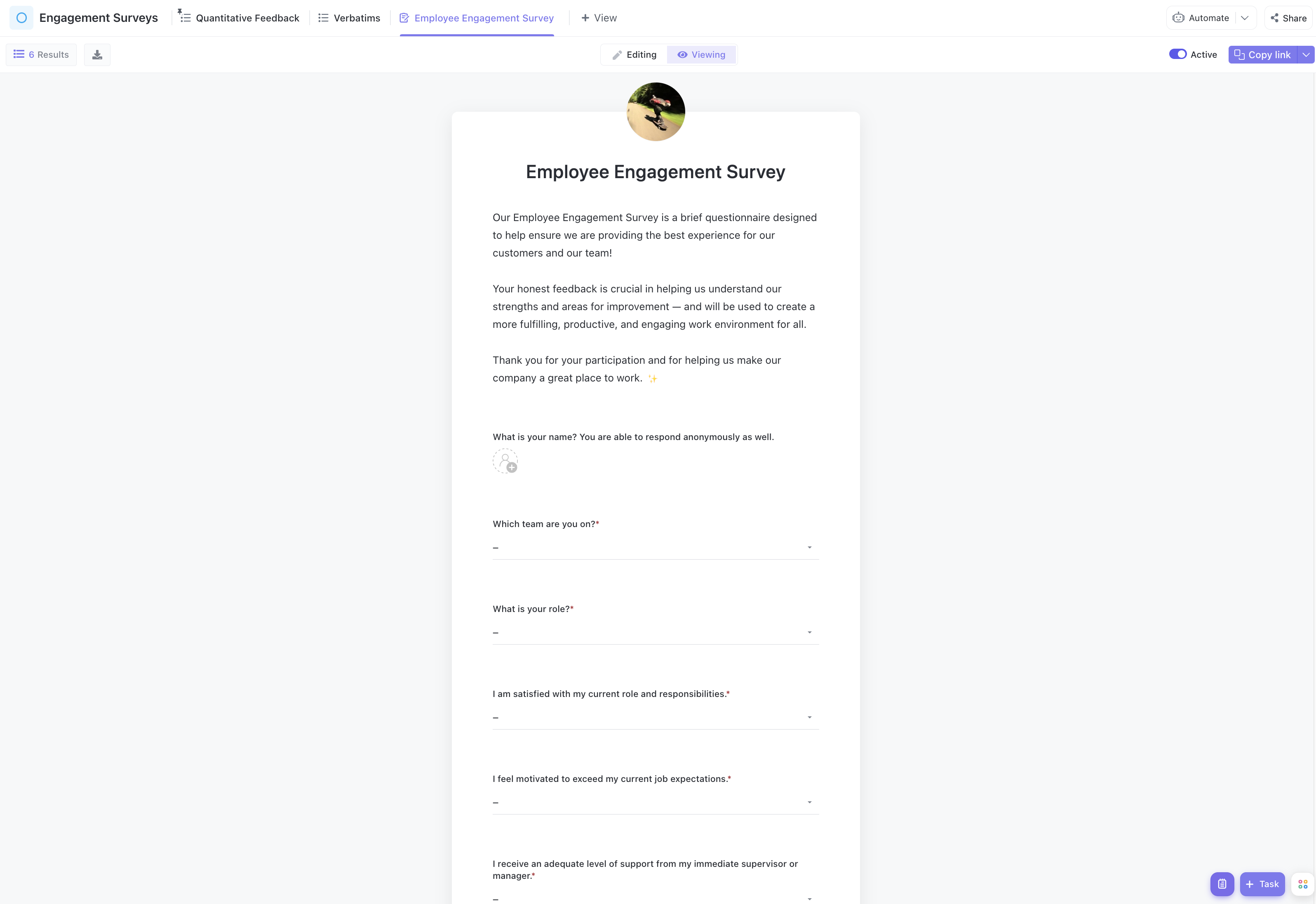 Employee Opinion Survey Templateslide 1